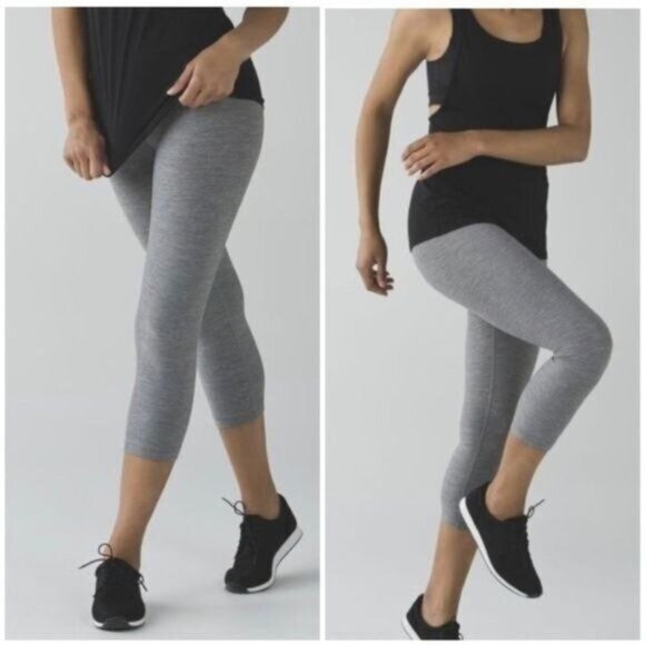 Lululemon Wunder Under Crop Legging 21" gray size 4 - Picture 1 of 9